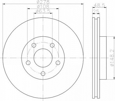 HELLA PAGID 8dd355112171 -  Тормозной диск
